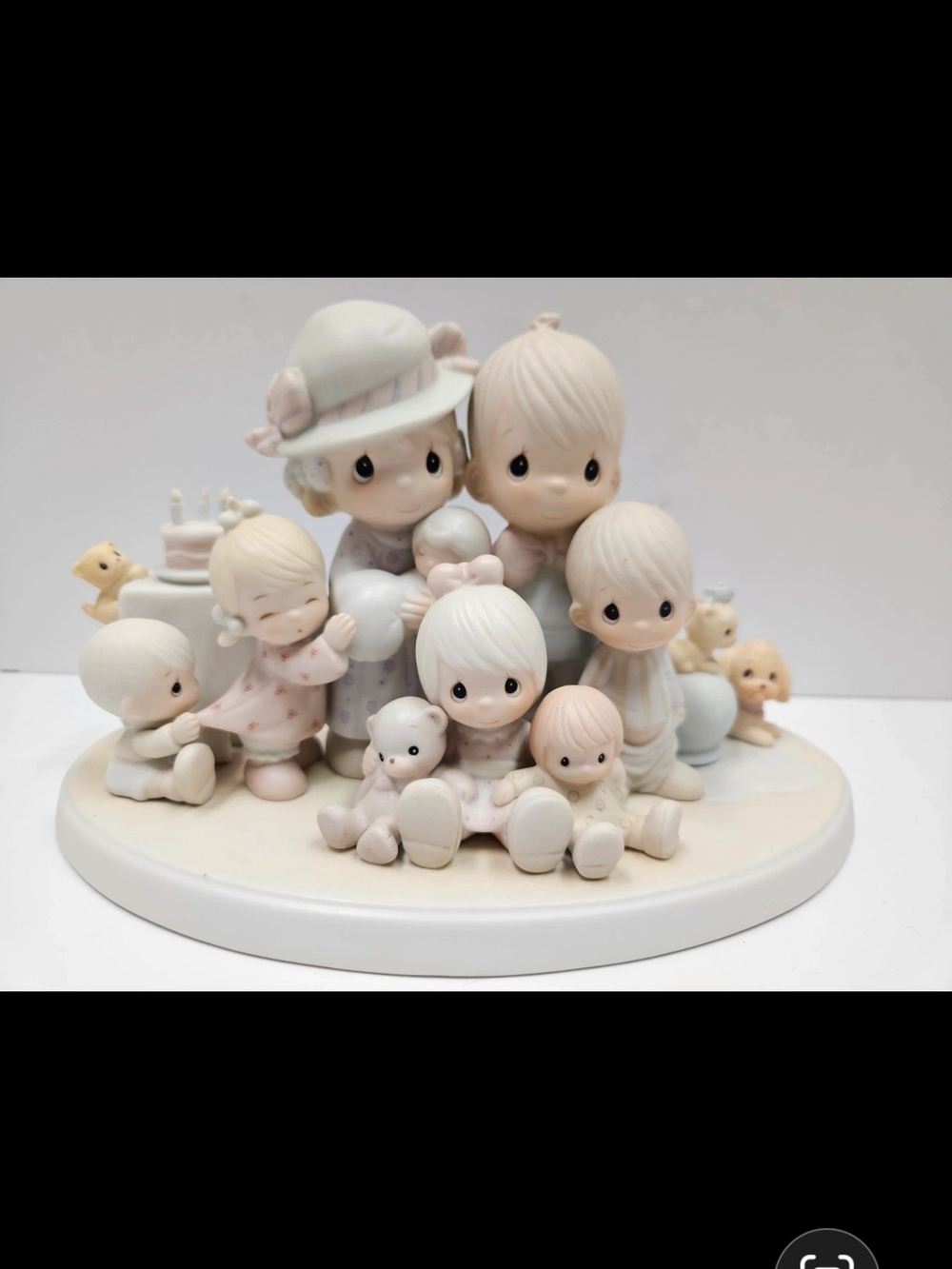 Enesco Family Figurine Set in Cream and Pale Pink